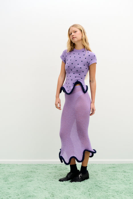 GINNY ALPACA WAVY MIDI SKIRT