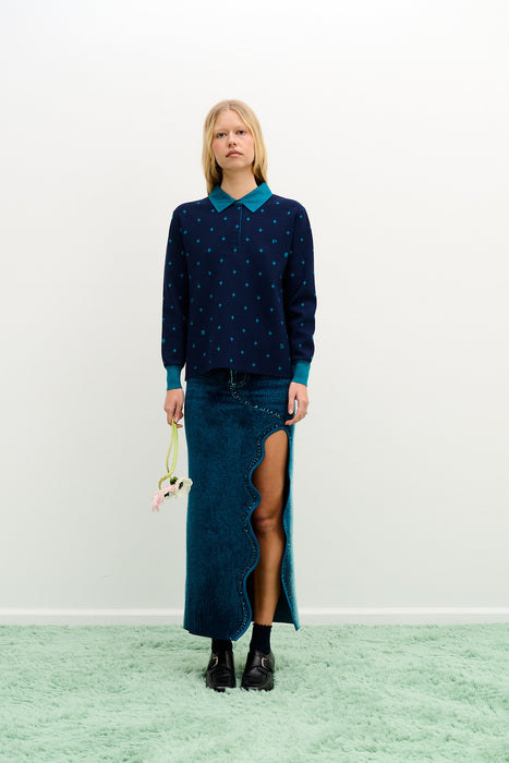 LEDA POINTELLE POLO SHIRT