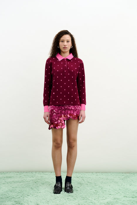 LEDA POINTELLE POLO SHIRT