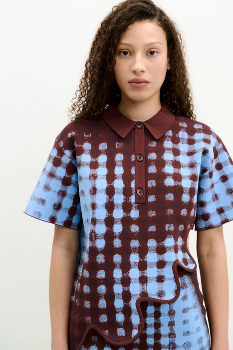 EBONY WAVY POLO SHIRT