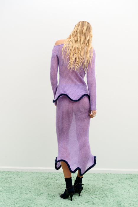 GINNY ALPACA WAVY MIDI SKIRT