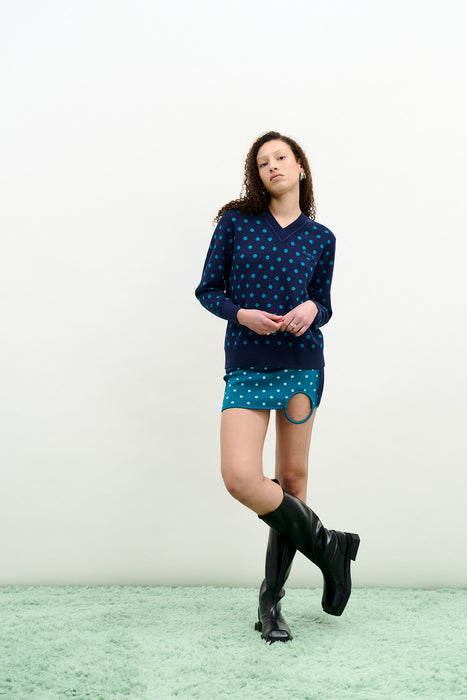 LYRA POINTELLE V-NECK PULLOVER