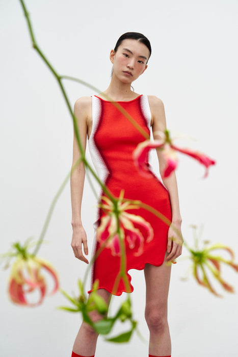 ph5 red dress LOTUS SIGNATURE WAVY DRESS WITH OPEN BACK PH5