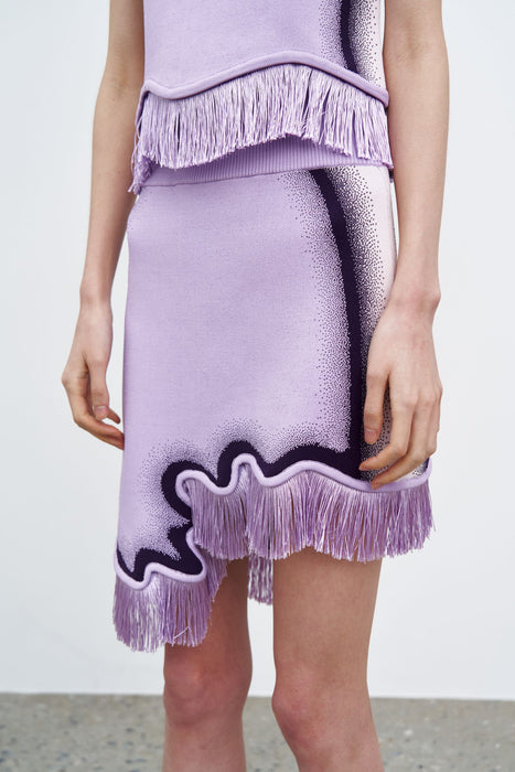 AUDREY WAVY MINI SKIRT WITH FRINGE