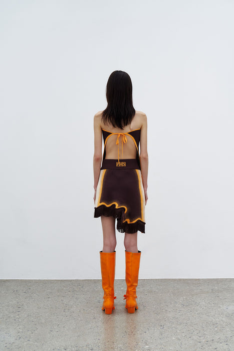 AUDREY WAVY MINI SKIRT WITH FRINGE