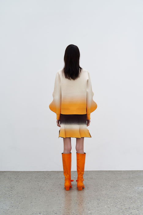 LIKO GRADIENT PRINT MOCKNECK WITH WAVY SLEEVES