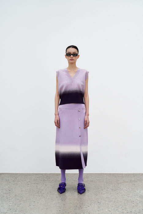 KAFKA GRADIENT PRINT A-LINE MIDI SKIRT