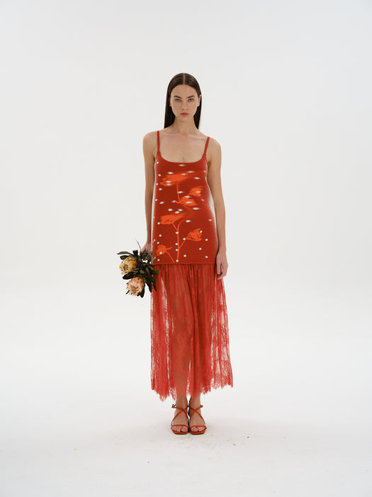 GINGER MIXED MEDIA TANK DRESS L