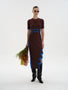 JODIE PLEATED DRESS WITH WAVY SIDE SLIT