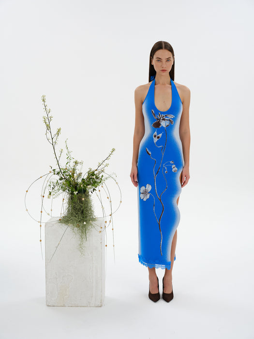 NOAH HALTER NECK LONG DRESS