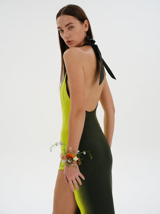 NOAH HALTER NECK LONG DRESS