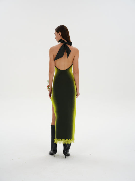 NOAH HALTER NECK LONG DRESS