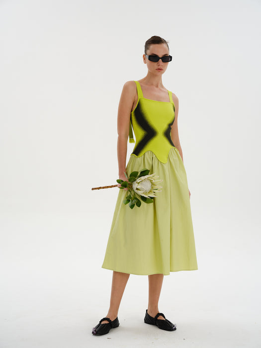 MUSHU MIXED MEDIA LONG DRESS