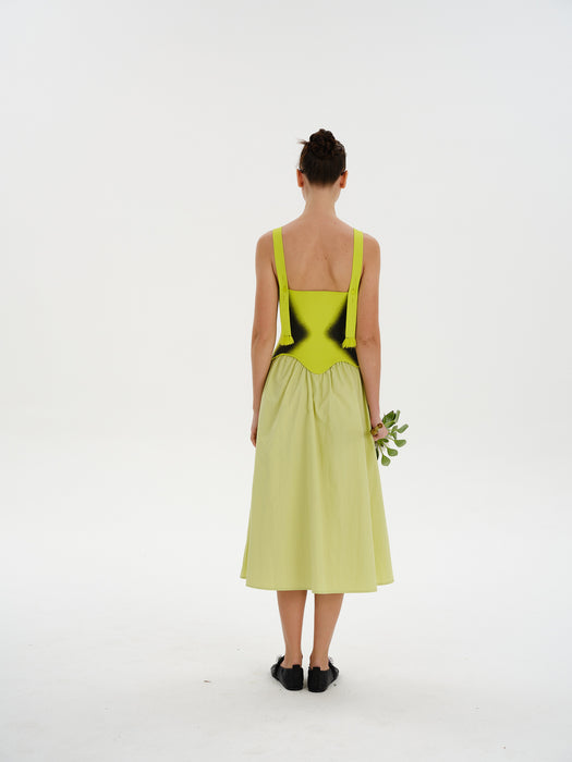 MUSHU MIXED MEDIA LONG DRESS
