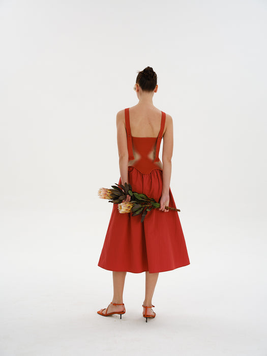 MUSHU MIXED MEDIA LONG DRESS