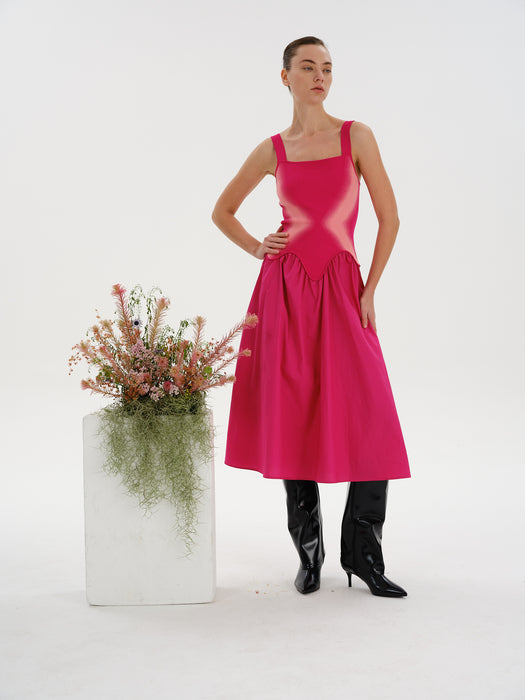 MUSHU MIXED MEDIA LONG DRESS