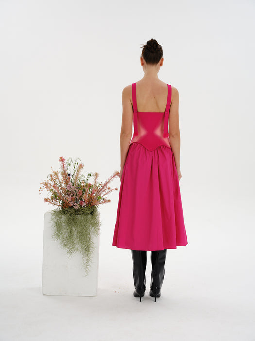 MUSHU MIXED MEDIA LONG DRESS