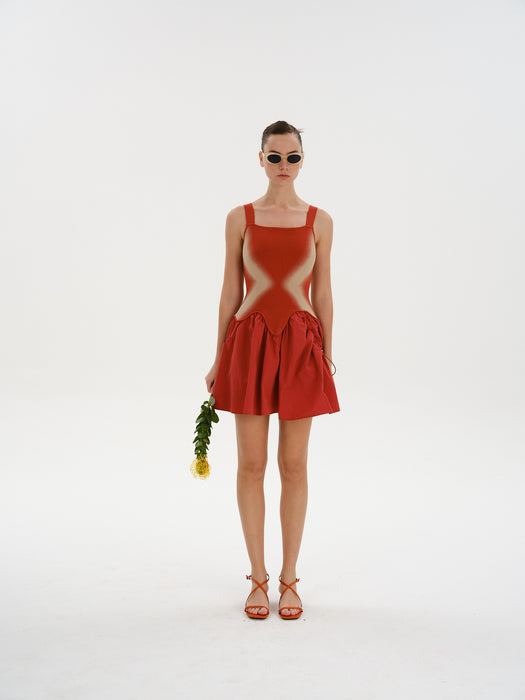CLARA MIXED MEDIA MINI DRESS M