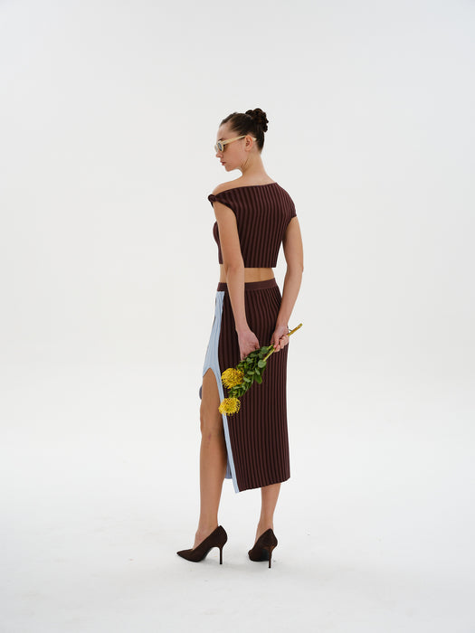 JELA PLEATED MIDI SKIRT