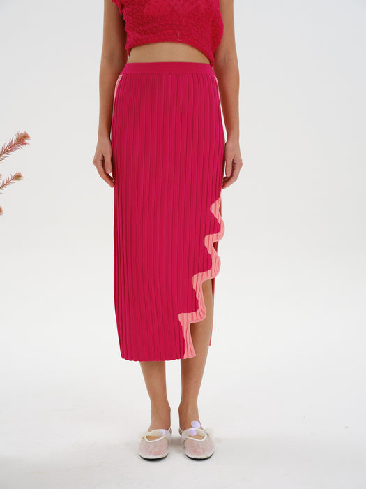 JELA PLEATED MIDI SKIRT
