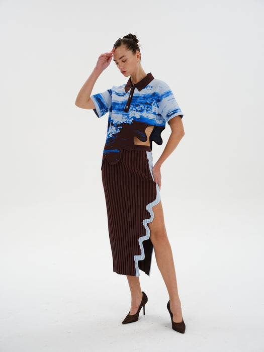 EBONY WAVY POLO SHIRT
