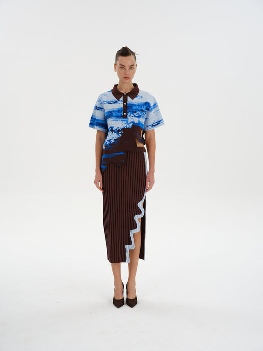 EBONY WAVY POLO SHIRT