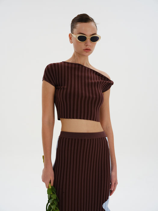 RILEY PLEATED CROP TOP