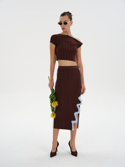 JELA PLEATED MIDI SKIRT
