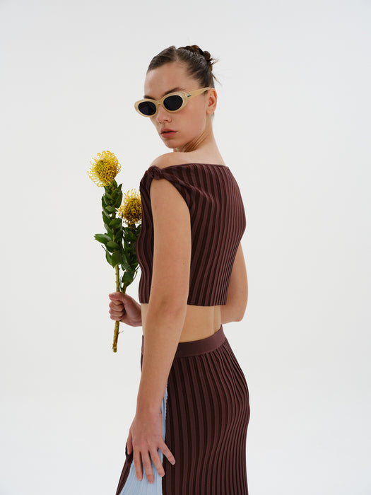 RILEY PLEATED CROP TOP