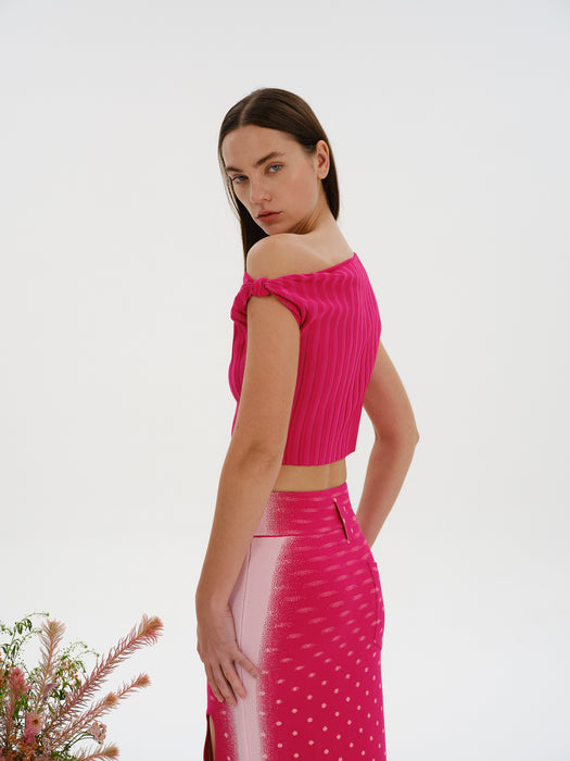 RILEY PLEATED CROP TOP