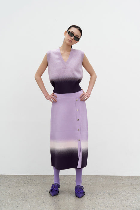 KAFKA GRADIENT PRINT A-LINE MIDI SKIRT