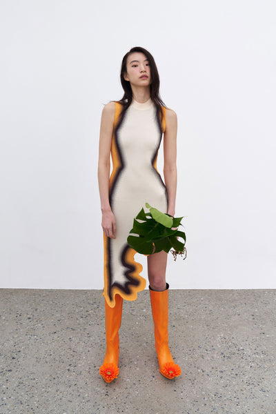 BROOKLYN WAVY ASYMMETRIC DRESS L
