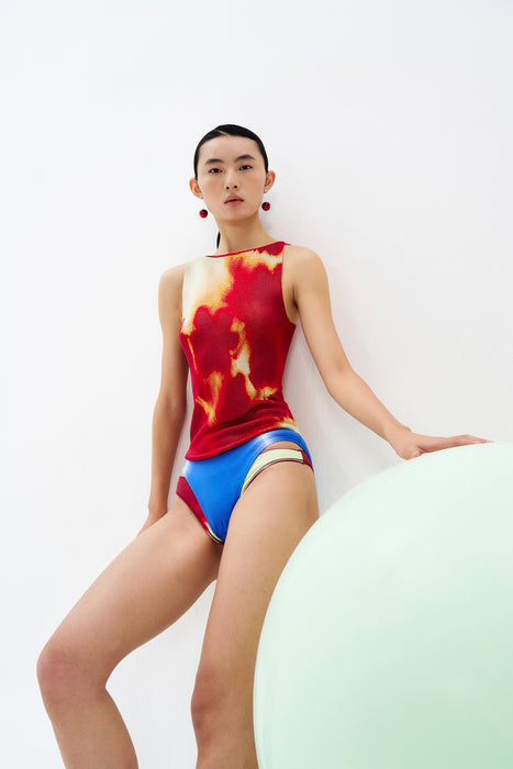 CLAIRE TIE-DYE BOATNECK TANK