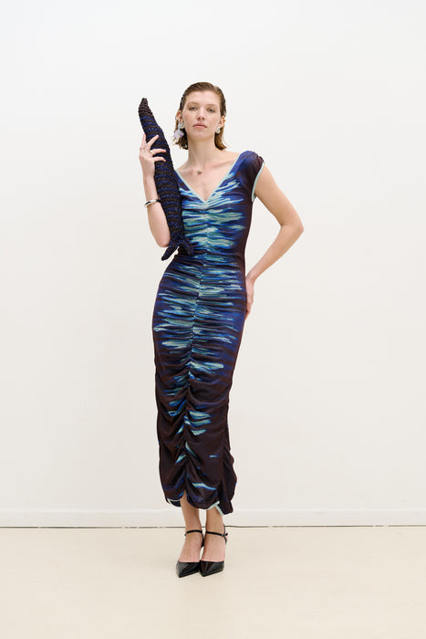 DANIO LAKE PRINT MIDI DRESS