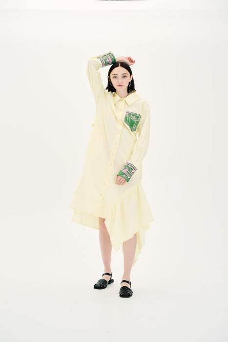 ARIES MIXED MEDIA OVERSIZED SHIRT DRESS