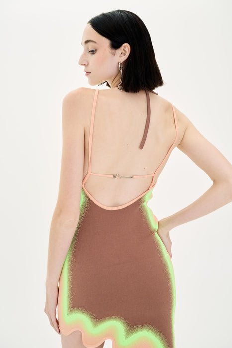 LOTUS SIGNATURE WAVY DRESS WITH OPEN BACK