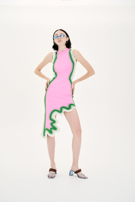 BROOKLYN WAVY ASYMMETRIC DRESS