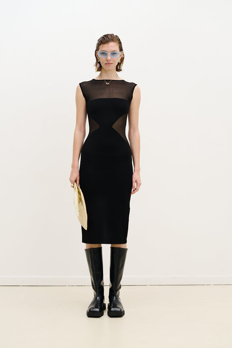 GOBY SHEER MIDI DRESS