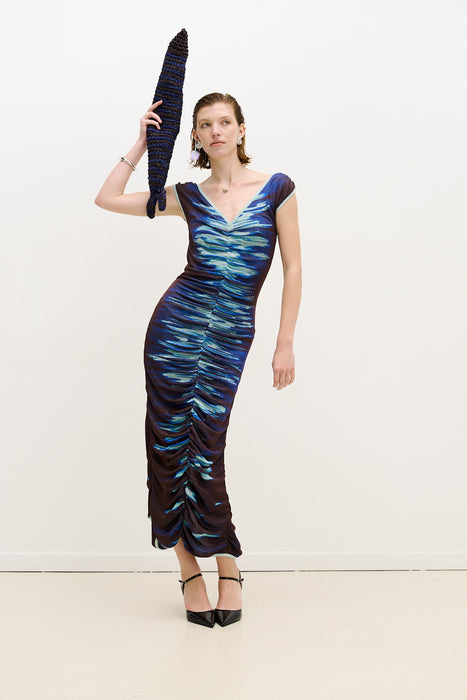 DANIO LAKE PRINT MIDI DRESS