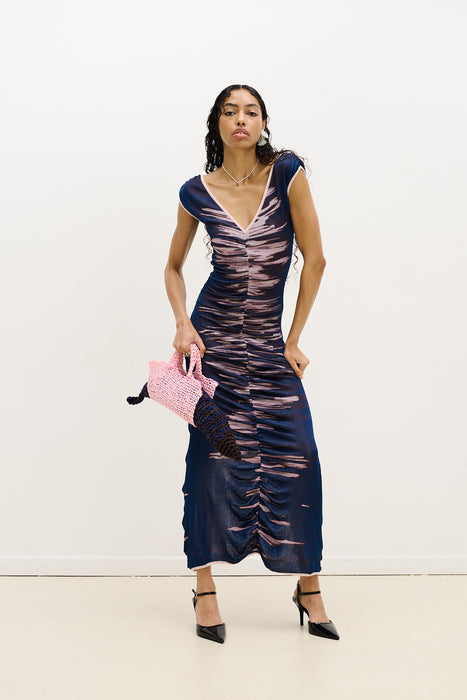 DANIO LAKE PRINT MIDI DRESS