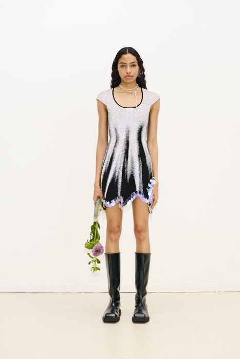 ZINGEL FLASHLIGHT REFLECTIVE MINI DRESS WITH SEQUINS
