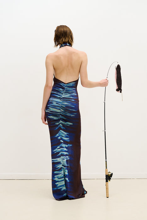 ROHU LAKE PRINT LONG DRESS