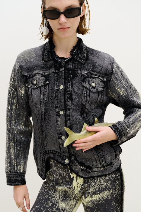 HANA DENIM PRINT OVERSIZED JACKET