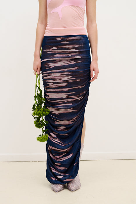 NILE LAKE PRINT LONG SKIRT DRESS