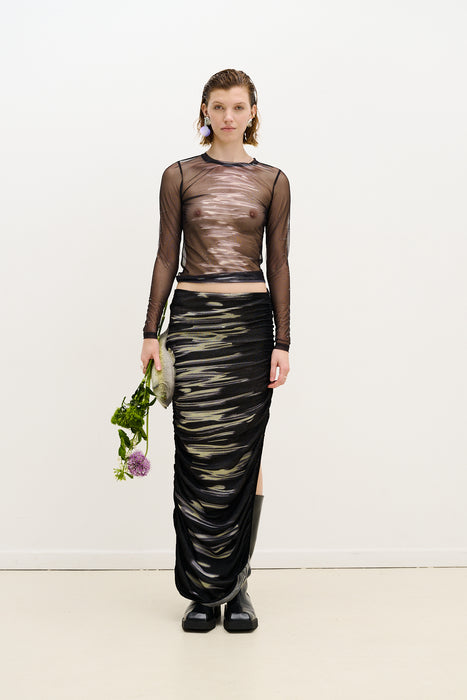 NILE LAKE PRINT LONG SKIRT DRESS