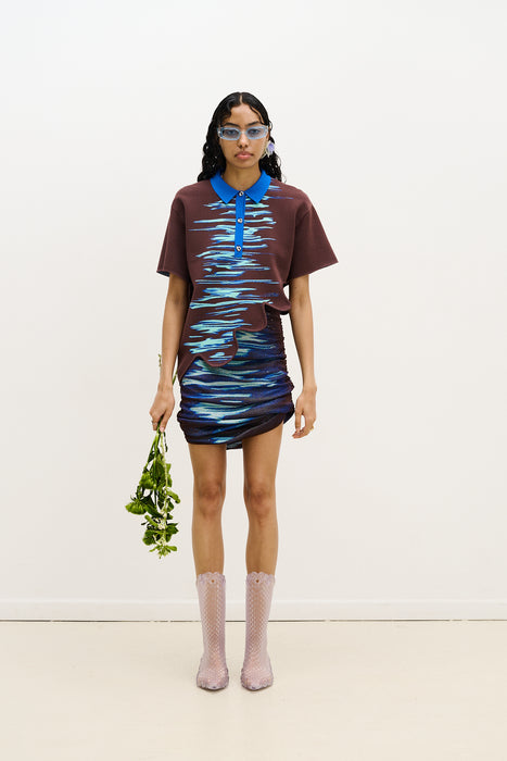 AAYALA LAKE PRINT MINI SKIRT