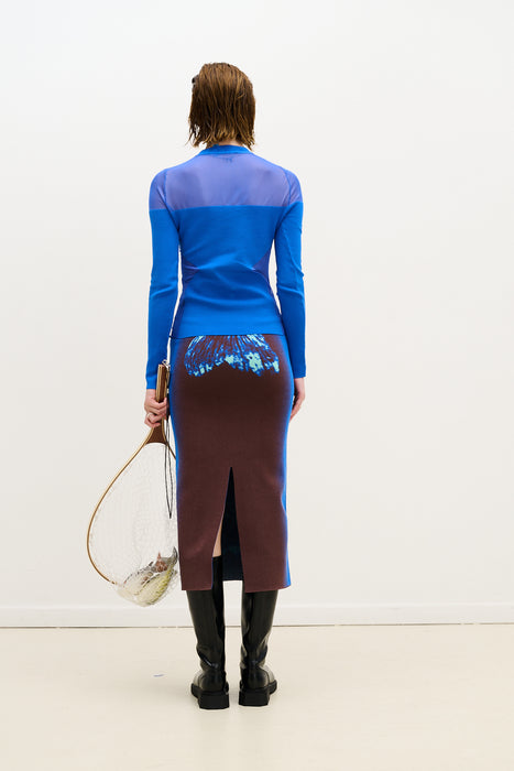 BREAM FISH PRINT MIDI SKIRT