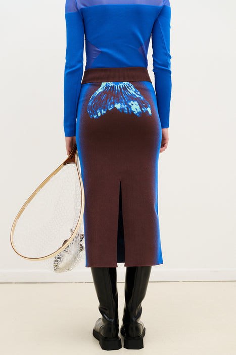 BREAM FISH PRINT MIDI SKIRT