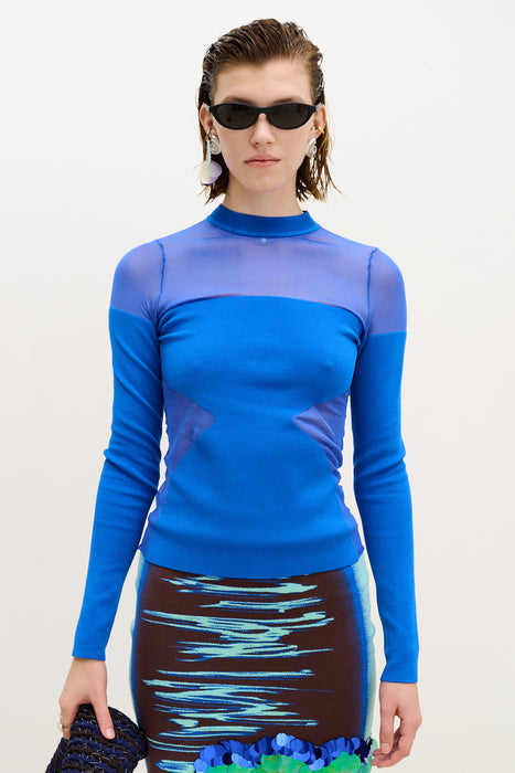BLENNY LONG SLEEVE SHEER PULLOVER