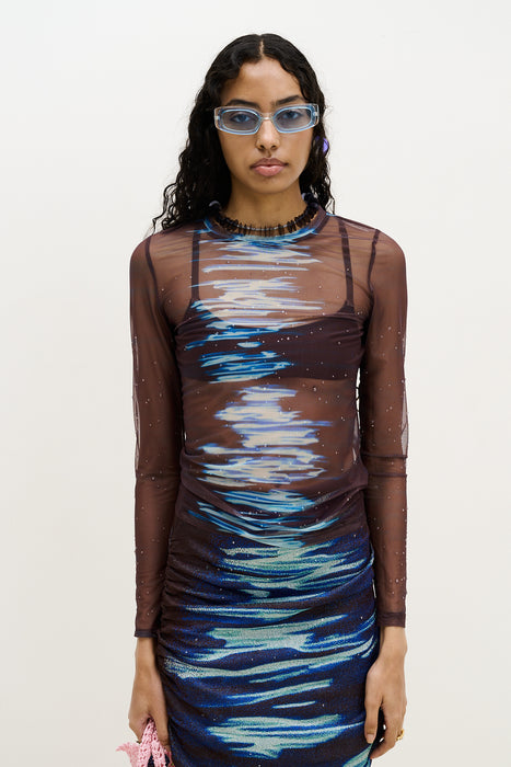 BETTA MESH CREWNECK TOP